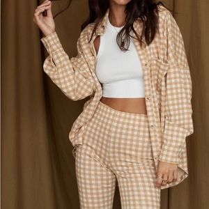 Checkered pants set